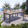 DEGHI Tavolo allungabile 200/300x100 cm in alluminio tortora con top effetto legno miele - Carioca Wood