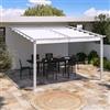 DEGHI Pergola 4x4 m in alluminio bianco e con tetto scorrevole - Norris