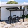 DEGHI Pergola 3x2,5 m in alluminio antracite con tetto scorrevole - Norris