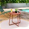 DEGHI Tavolino da giardino rotondo 45 cm in acciaio terracotta - Emoji