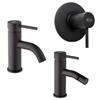 JACUZZI - RUBINETTERIA Set miscelatori lavabo + bidet + incasso doccia nero opaco Gun di Jacuzzi - Rubinetteria