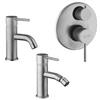 JACUZZI - RUBINETTERIA Set miscelatori lavabo + bidet + incasso doccia 2 vie finitura satinata Gun di Jacuzzi - Rubinetteria