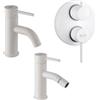 JACUZZI - RUBINETTERIA Set miscelatori lavabo + bidet + incasso doccia 2 vie bianco opaco Gun di Jacuzzi - Rubinetteria