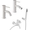 JACUZZI - RUBINETTERIA Set miscelatori lavabo + bidet + vasca con doccino bianco opaco Gun di Jacuzzi - Rubinetteria