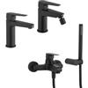 JACUZZI - RUBINETTERIA Set miscelatori lavabo + bidet + vasca nero opaco Inca di Jacuzzi - Rubinetteria