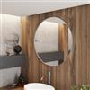 DEGHI Specchio bagno 75 cm con cornice in alluminio spazzolato - Talas