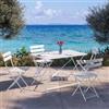 DEGHI Set pranzo pieghevole tavolo 110x70 cm e 4 sedie in acciaio bianco - Atelier
