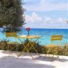 DEGHI Set bistrot pieghevole tavolo 70x70 cm e 2 sedie in acciaio ocra - Atelier