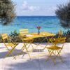 DEGHI Set pranzo pieghevole con tavolo 110x70 cm e 4 sedie in acciaio ocra - Atelier