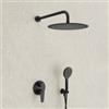 JACUZZI - RUBINETTERIA Set doccia incasso 2 vie con braccio 35 + soffione 25 + duplex nero opaco Inca di Jacuzzi - Rubinetteria