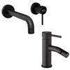 JACUZZI - RUBINETTERIA Coppia miscelatori Jacuzzi - Rubinetteria Gun lavabo a parete e bidet in ottone nero opaco