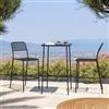 DEGHI Set bistrot con tavolo alto 60x60 cm e 2 sgabelli in acciaio nero - Faber