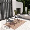 DEGHI Set bistrot tavolo pieghevole 60x60 cm e 2 sedie in acciaio nero - Faber