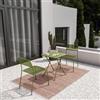 DEGHI Set bistrot tavolo pieghevole 60x60 cm e 2 sedie in acciaio verde oliva - Faber