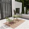 DEGHI Set bistrot tavolo pieghevole 60x60 cm e 2 sedie con braccioli in acciaio verde oliva - Faber