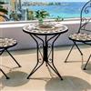 DEGHI Tavolino da giardino rotondo 60 cm in metallo nero e top con decorazione mosaico - Otranto