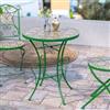 DEGHI Tavolo rotondo 60 cm in metallo verde con top maioliche - Otranto Color