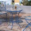 DEGHI Tavolo rotondo 60 cm in metallo blu notte con top maioliche - Otranto Color