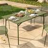 DEGHI Tavolo da esterno 150x80 cm in acciaio verde oliva - Faber