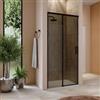 DEGHI Box doccia nicchia 100 scorrevole cm in vetro temperato bronzato profilo nero opaco 200 h - Tessa