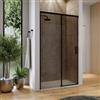 DEGHI Box doccia nicchia 110 scorrevole cm in vetro temperato bronzato profilo nero opaco 200 h - Tessa