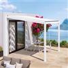 DEGHI Pergola bioclimatica 3x3 m con tetto a lamelle regolabili in alluminio bianco - Enea Vertex
