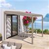DEGHI Pergola bioclimatica 3x3 m con tetto a lamelle regolabili in alluminio tortora - Enea Vertex