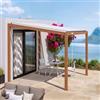 DEGHI Pergola bioclimatica 3x3 m con tetto a lamelle regolabili in alluminio effetto legno - Enea Vertex