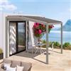 DEGHI Pergola bioclimatica 3x3 m con tetto inclinato a lamelle regolabili in alluminio tortora - Enea Vertex