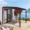 DEGHI Pergola bioclimatica 3x3 m con tetto inclinato a lamelle regolabili in alluminio antracite - Enea Vertex