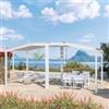 DEGHI Gazebo bioclimatico 6x3 m con tetto inclinato a lamelle regolabili in alluminio bianco - Enea Vertex