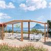 DEGHI Gazebo bioclimatico 6x3 m con tetto inclinato a lamelle regolabili in alluminio effetto legno - Enea Vertex