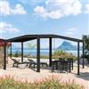 DEGHI Gazebo bioclimatico 6x3 m con tetto inclinato a lamelle regolabili in alluminio antracite - Enea Vertex