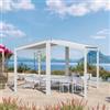 DEGHI Gazebo bioclimatico 4x3 m con tetto a lamelle regolabili in alluminio bianco - Enea Vertex