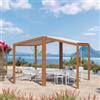 DEGHI Gazebo bioclimatico 4x3 m con tetto a lamelle regolabili in alluminio effetto legno - Enea Vertex