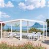 DEGHI Gazebo bioclimatico 6x3 m con tetto a lamelle regolabili in alluminio bianco - Enea Vertex