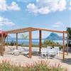 DEGHI Gazebo bioclimatico 6x3 m con tetto a lamelle regolabili in alluminio effetto legno - Enea Vertex