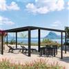 DEGHI Gazebo bioclimatico 6x3 m con tetto a lamelle regolabili in alluminio antracite - Enea Vertex