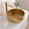 VITRA Lavabo d'appoggio 40 cm in acciaio inox cannettato oro - Glered