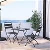 DEGHI Set bistrot salvaspazio pieghevole con tavolo 60x60 cm e 2 sedie in acciaio nero - Barrito