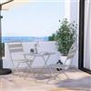 DEGHI Set bistrot salvaspazio pieghevole con tavolo 60x60 cm e 2 sedie in acciaio tortora - Barrito