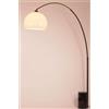 Illuminando CURVE PIANTANA AD ARCO IN METALLO NERO ORO,BASE IN MARMO NERO E PARALUME D35 CM BIANCO MODERNA