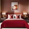 Nuit Des Rêves Premium Ranforce - Copripiumino matrimoniale (200 x 200 cm), rosso porpora, 100% cotone, 145 fili, chiusura a bottoni, lavabile in lavatrice a 30 °C, biancheria da letto elegante e accogliente