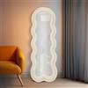 Dmora - Specchio Baquirivu, Specchiera, Articolo d'arredo a muro, Decorazione con specchio, 40 x 4 h160 cm, Crema