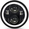 LVGVZTTGKM Fari Faro Moto Per Sportster XL 1200 883 Faro anteriore a LED per moto da 5,75 pollici H4 argento(Black)