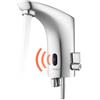 VEVOR Rubinetto per Lavabo Senza Contatto, Rubinetto Automatico con Sensore a Batteria per Bagno Miscelatore Maniglia Singola Regolabile a Mani Libere, Acqua Fredda e Calda, Argento Cromato