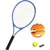 Milageto Racchetta da Tennis Set Allenamento Tennis Solo Palla Tennis Strumento Portatile Auto Allenamento Corda Elastica Materiale Fibra di Carbonio, Rosso