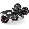 YHomU Pattini da drift da strada, skateboard portatile con bordo in lega di alluminio antiscivolo, staffa in acciaio, ruote in PU allargate, cuscinetti di qualità