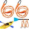 TENGWA Guinzaglio per Pagaia da Kayak 2 Pezzi Guinzaglio Elastico per Kayak 95-150 cm Cinghia Estensibile con Moschettone a D Elastico per Canoa Barca Tavola SUP pagaiata (Arancione)