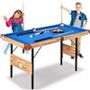SereneLife Tavolo da Biliardino Pieghevole, Biliardino Professionale Portatile e Accessori, Biliardino per Bambini e Adulti, Steccette, Stecca, Palline